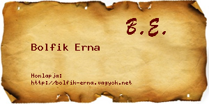 Bolfik Erna névjegykártya